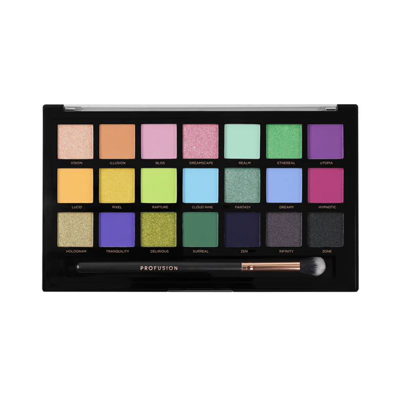 Dreamscape 21 Shade Palette & Brush, eyeshadow palette, Best Eyeshadow Palette, shade palette, eyeshadow brush, budget eyeshadow palette, colorful shade palette.
