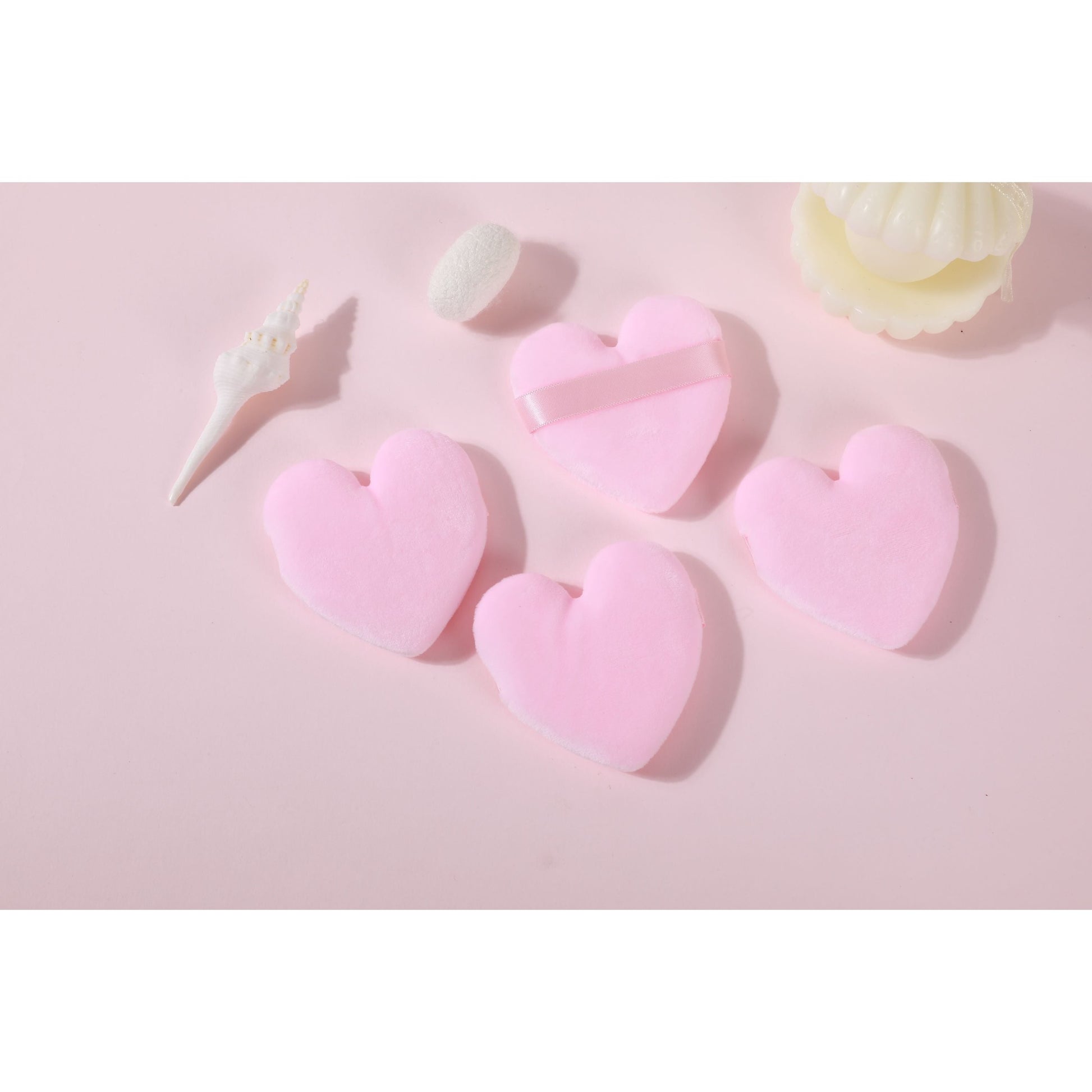 PxLook Heart Cosmetic Puff Set, powder puffs, powder puff set, makeup powder puffs