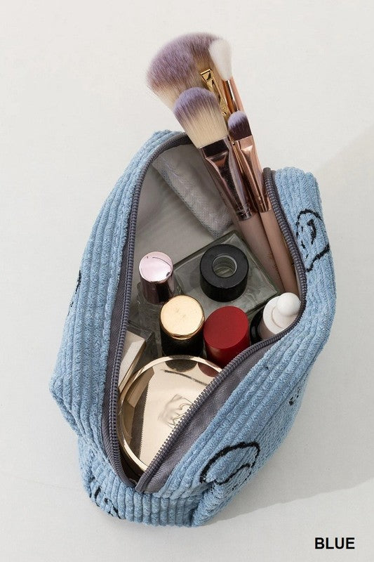 Smiley Face Corduroy Pouch