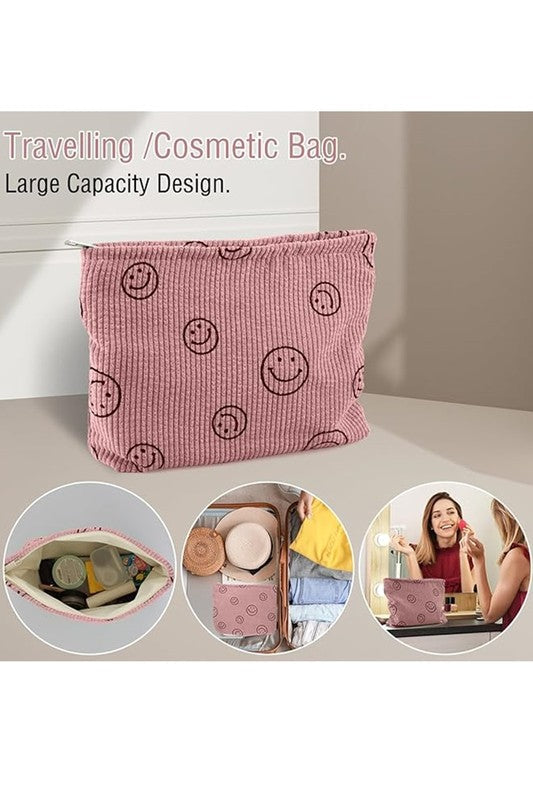Corduroy Smile Makeup Clutch