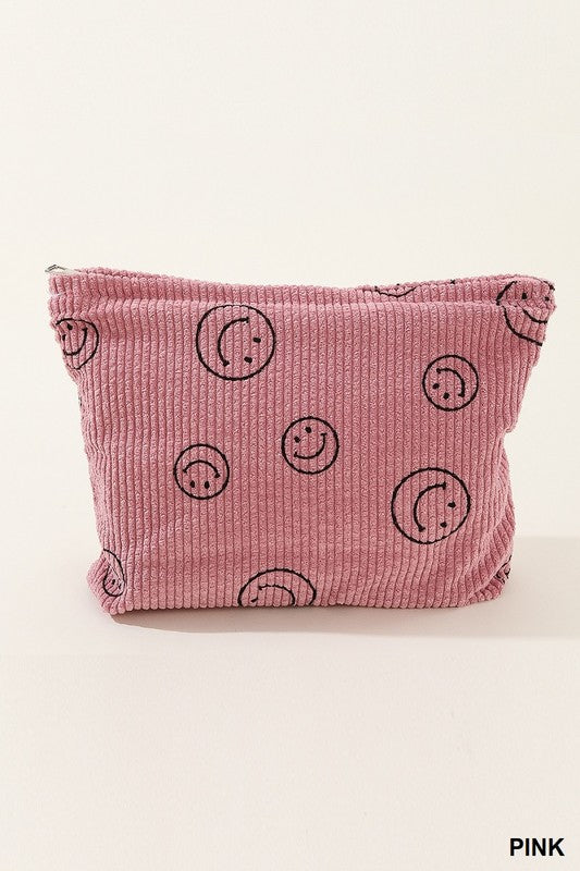 Corduroy Smile Makeup Clutch