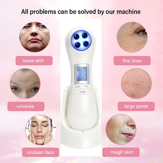 6 in 1 LED Photon Therapy Massager Face Skin Lifting Rejuvenation Beauty Device