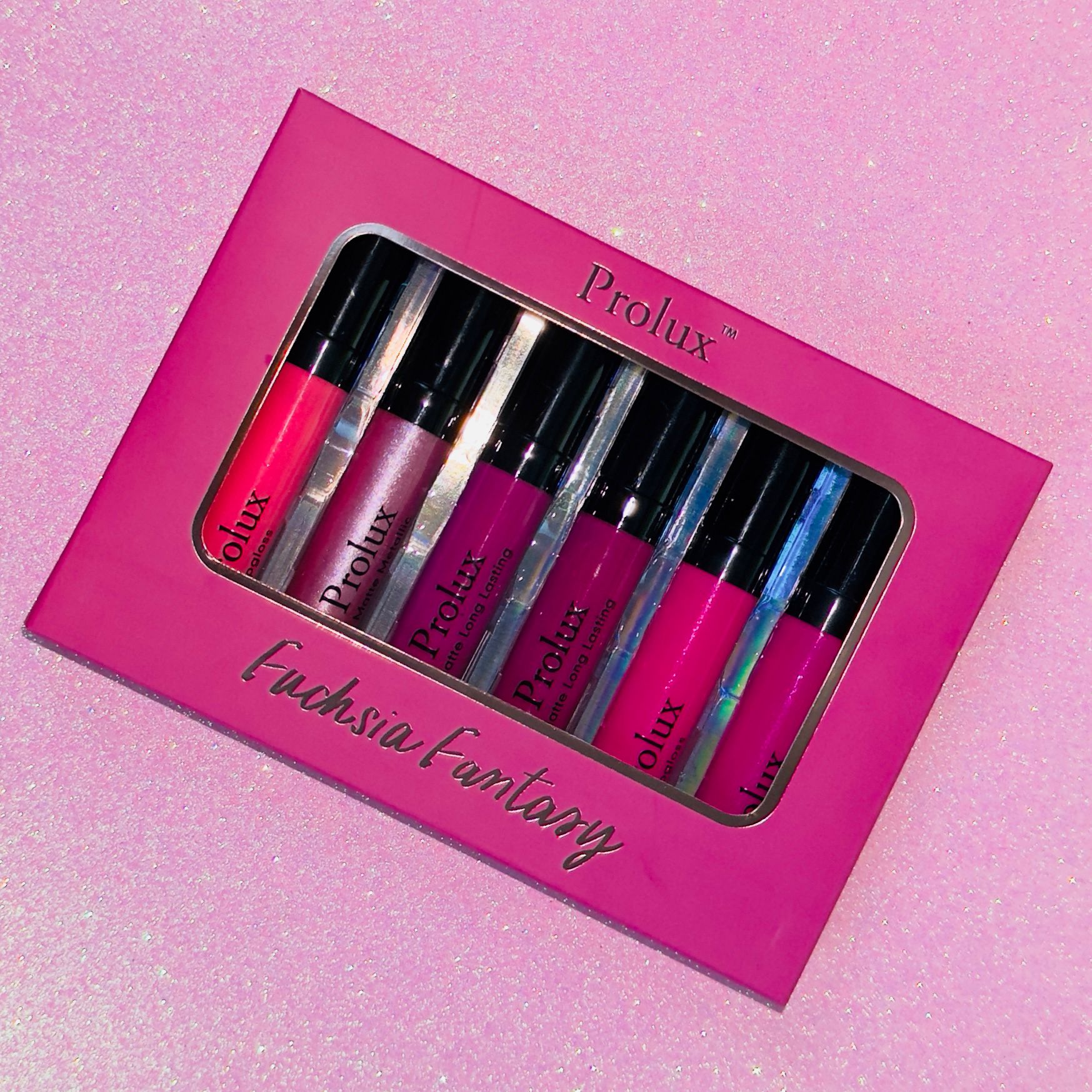 Prolux Fuchsia Fantasy Lip Gloss Set, scented lip gloss set, lip glosses