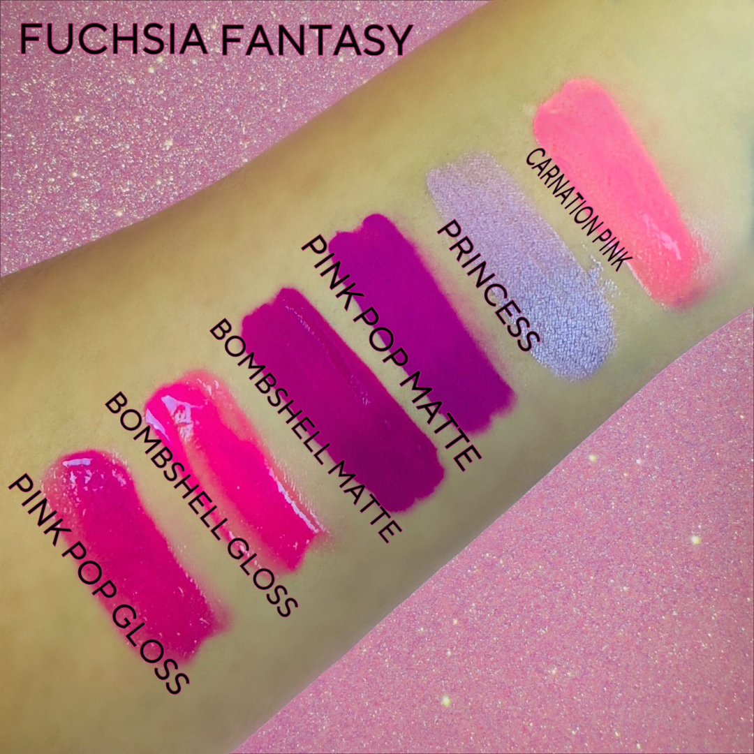 Prolux Fuchsia Fantasy Lip Gloss Set, scented lip gloss set, lip glosses