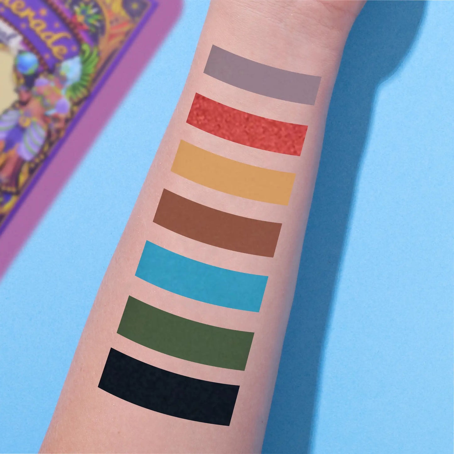 Masquerade Carnival Eyeshadow Palette, best eyeshadow palette, colorful eyeshadow palette, bright eyeshadow palette