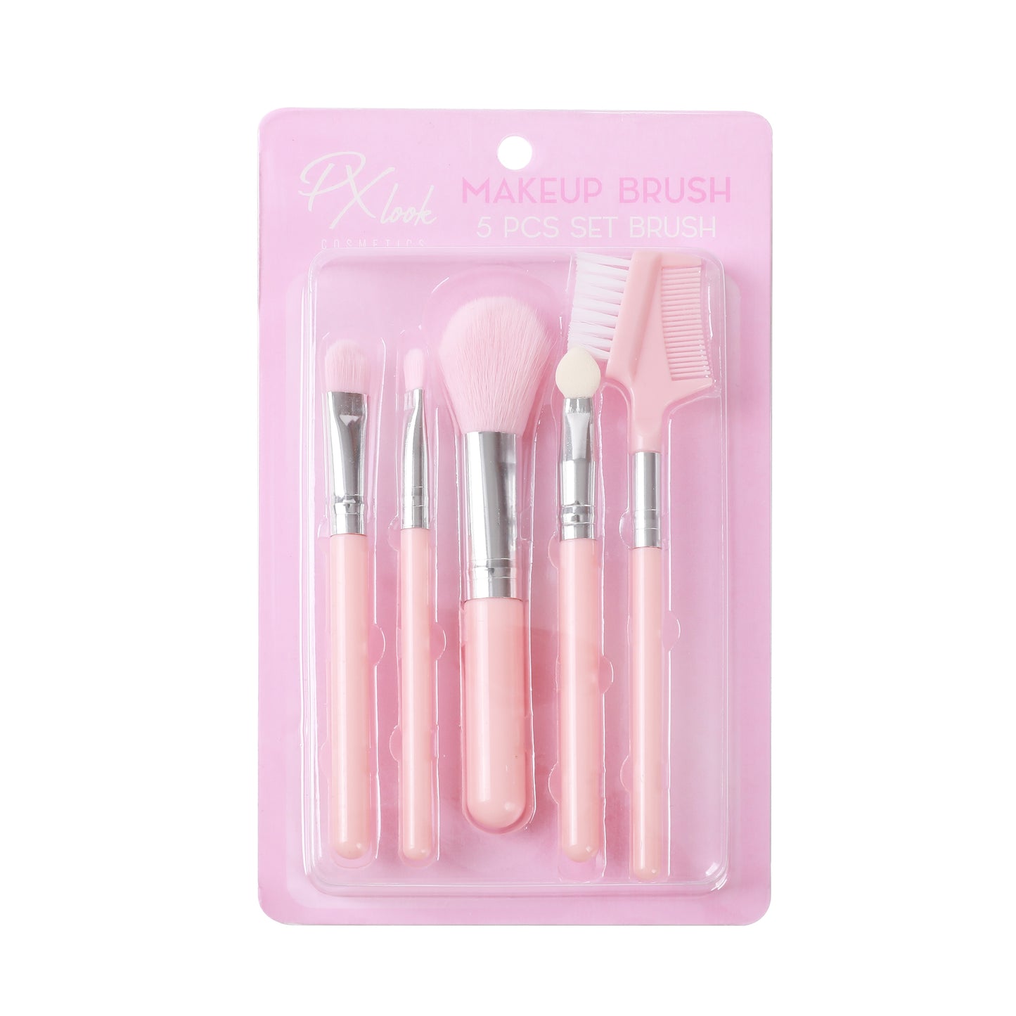 PxLook Makeup Brush 5PCS Set, baby pink, best makeup brush set, makeup brush set of 5