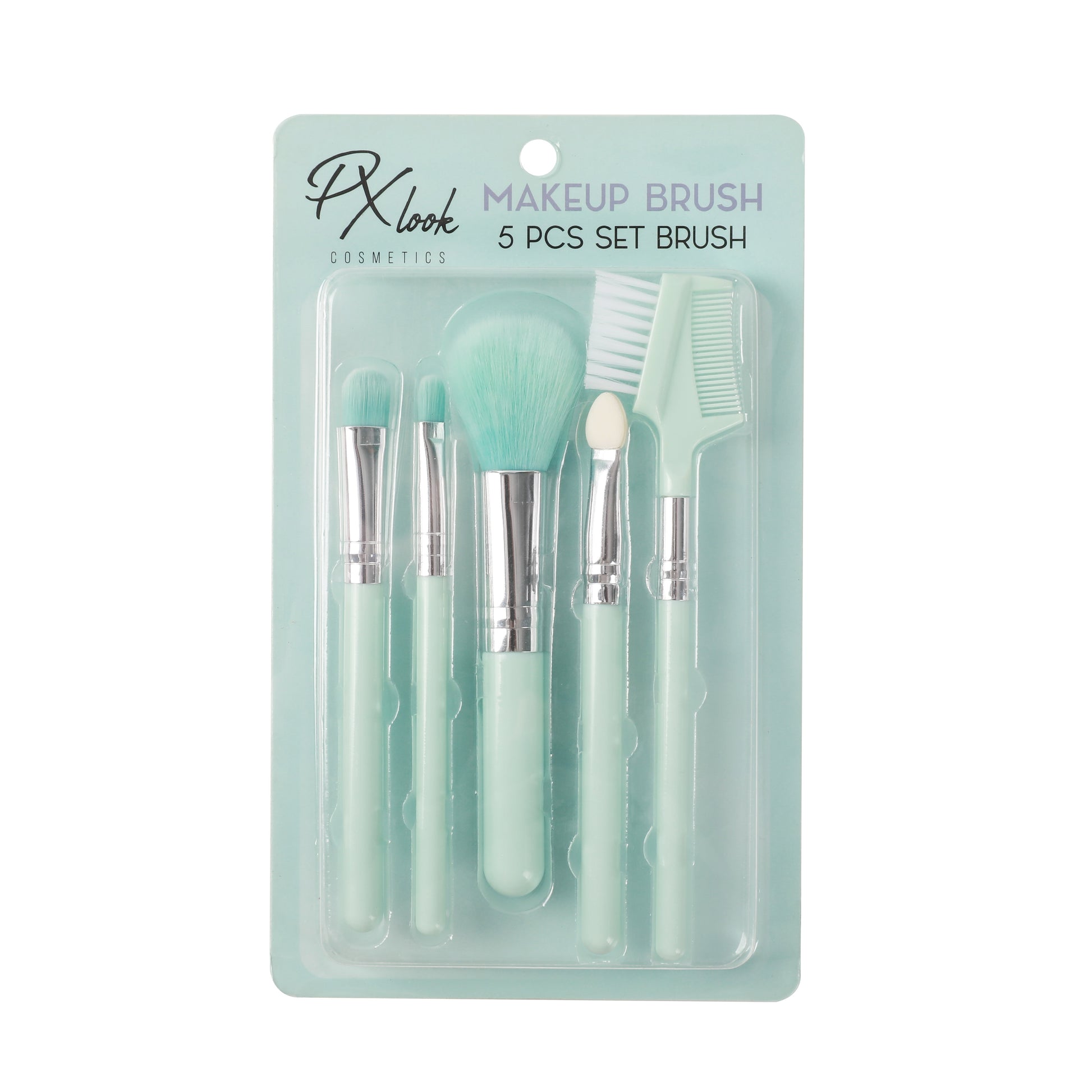 PxLook Makeup Brush 5PCS Set, light blue, best makeup brush set, makeup brush set of 5