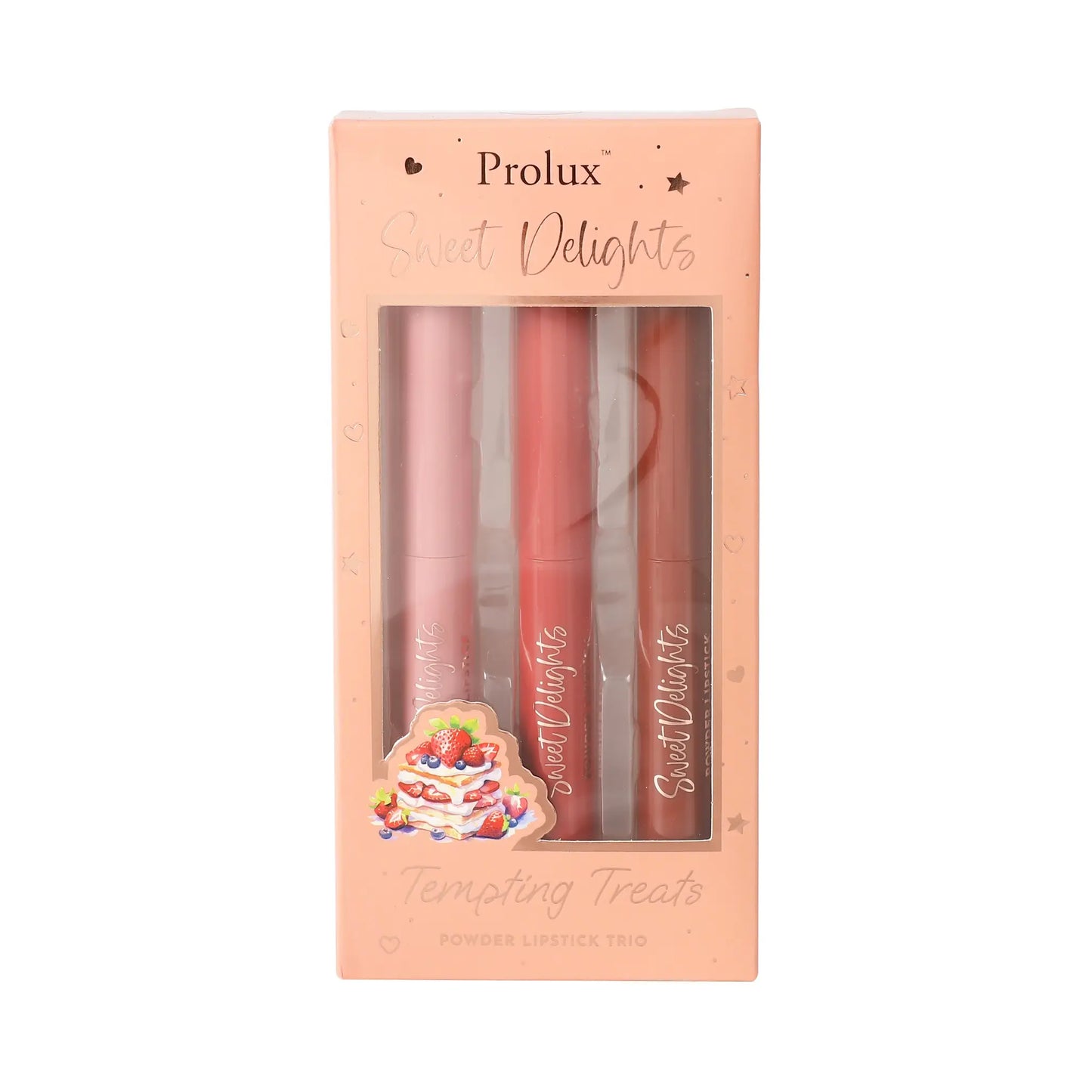 Prolux Sweet Delights Powder Lipstick Trio, powder lipstick, lipstick powder