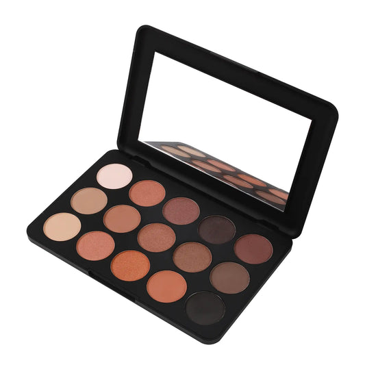 Prolux 15-Shade Eyeshadow Palette, neutral eyeshadow palette, matte eyeshadow palette, non toxic eyeshadow