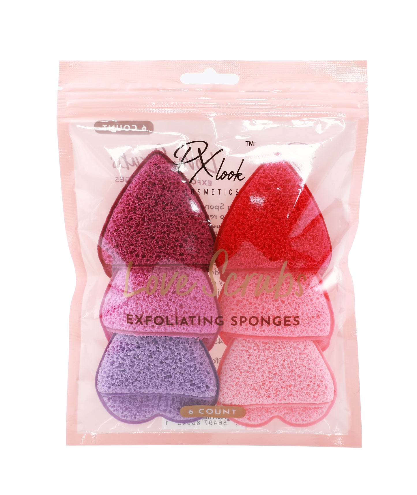 PxLook Love Scrubs Exfoliating Sponges, exfoliator sponge, exfoliating face sponge