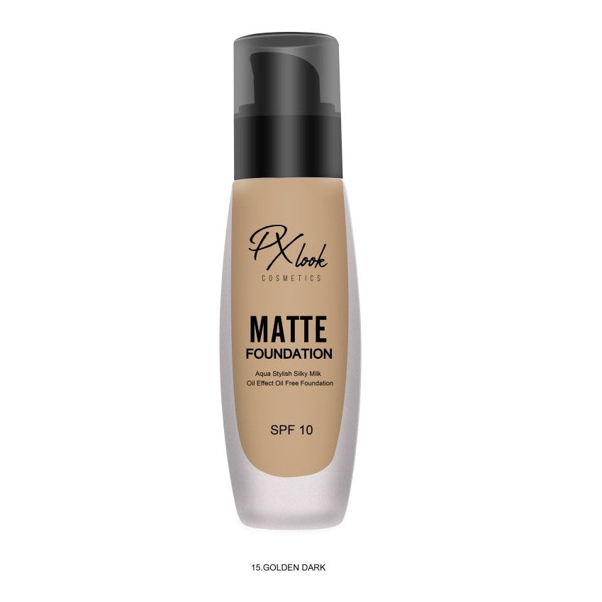 Pxlook Matte Foundation for Oily Skin, Golden Dark, matte foundation for oily skin, matte foundation