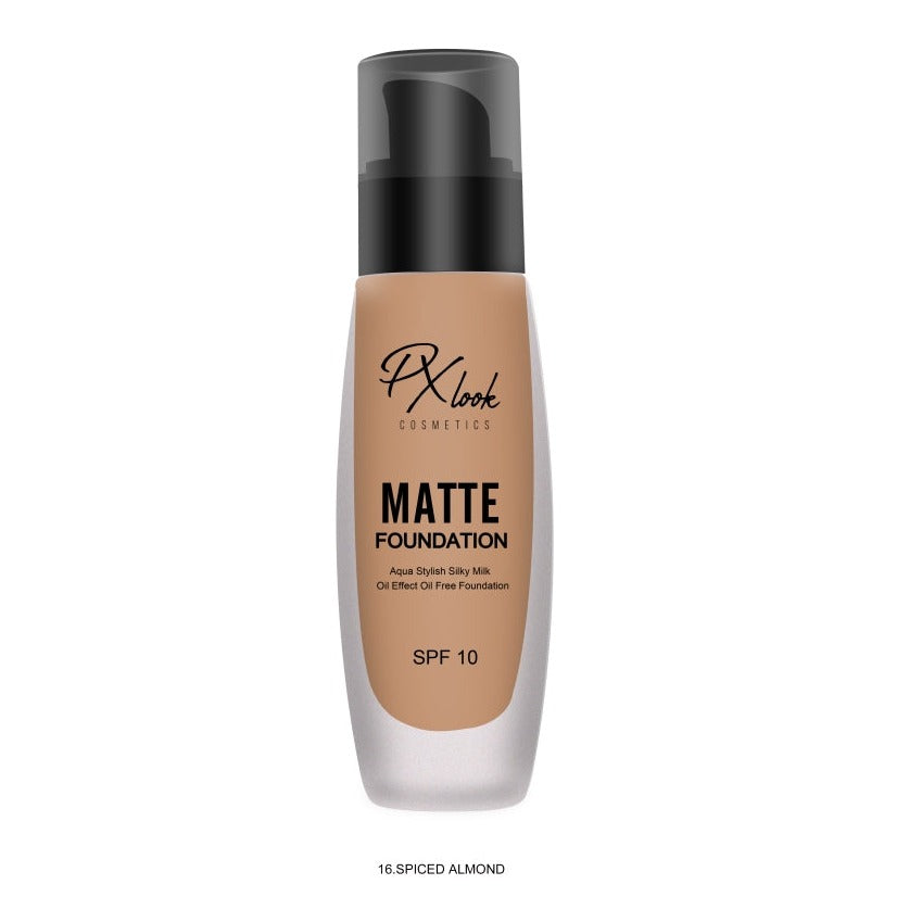 Pxlook Matte Foundation for Oily Skin, Spiced Almond, matte foundation for oily skin, matte foundation