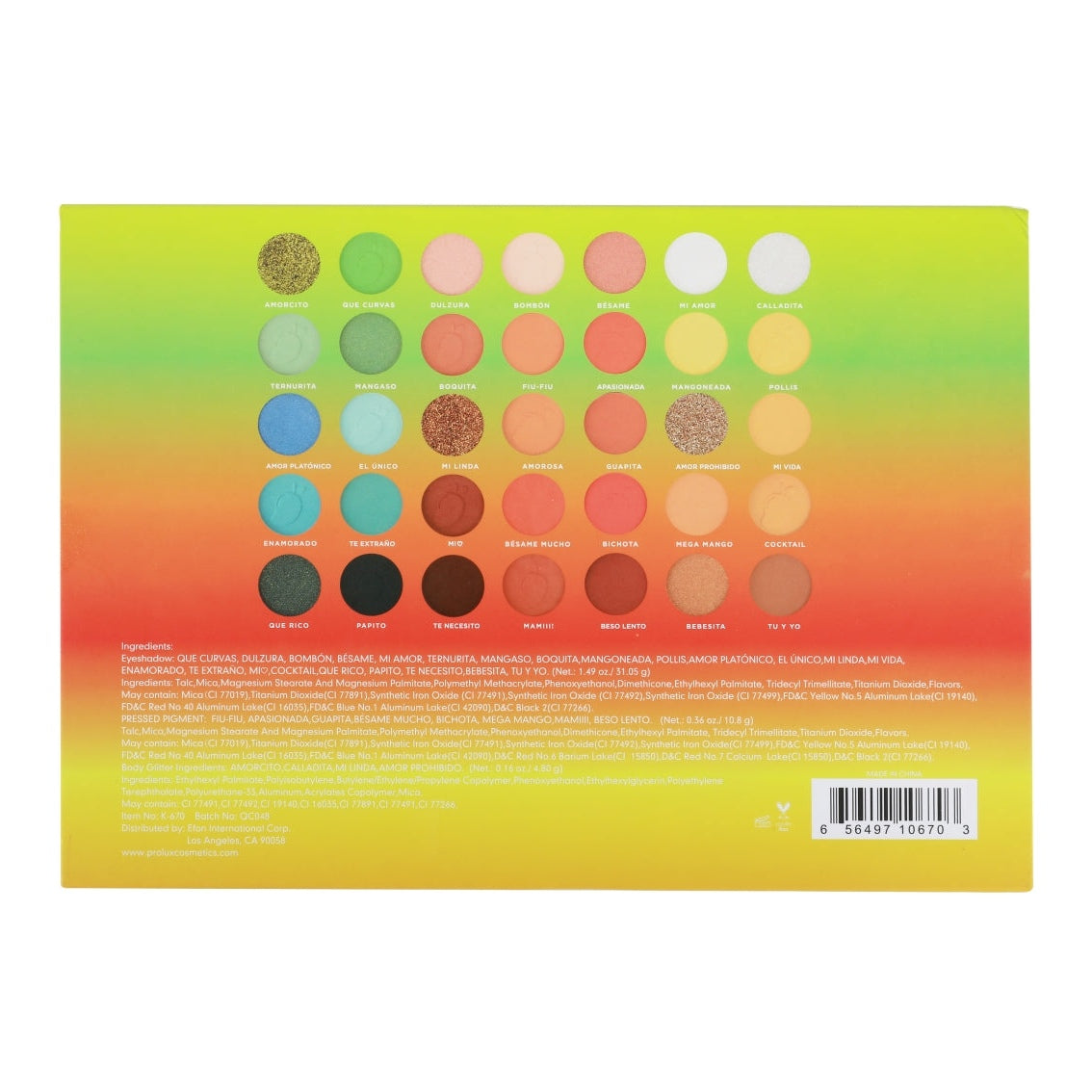 Prolux Que Mango II Eyeshadow Palette, colorful eyeshadow palette, best eyeshadow palette