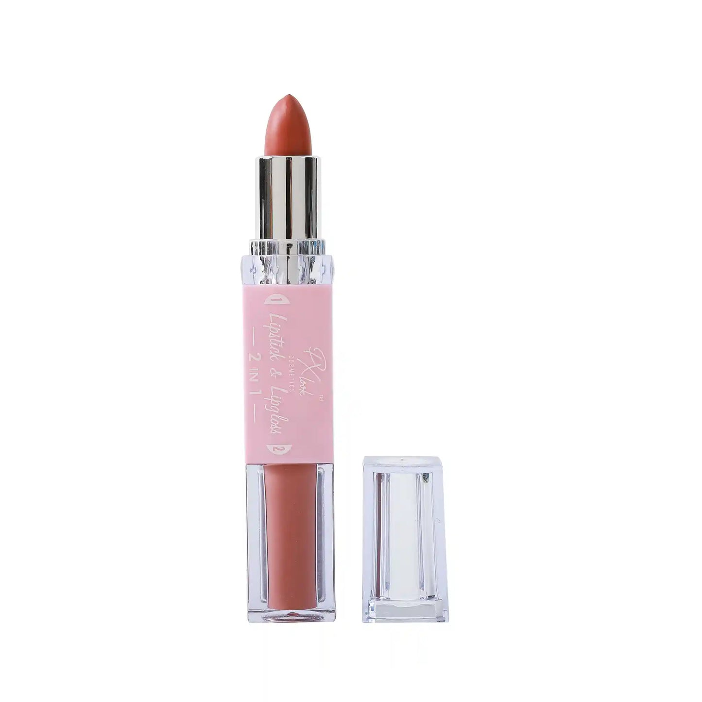 2-in-1 Lipstick and Lip Gloss Combo, lipstick and lip gloss, lipstick and lip gloss combo, lipstick and lip gloss in one
