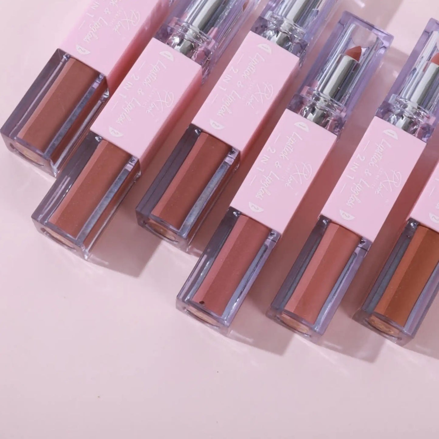 2-in-1 Lipstick and Lip Gloss Combo, lipstick and lip gloss, lipstick and lip gloss combo, lipstick and lip gloss in one