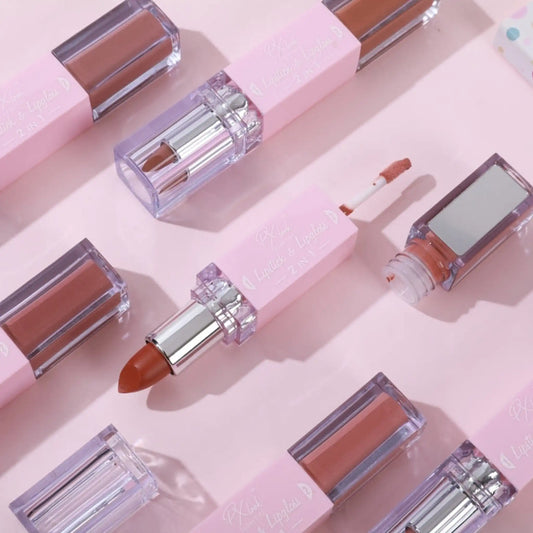 2-in-1 Lipstick and Lip Gloss Combo, lipstick and lip gloss, lipstick and lip gloss combo, lipstick and lip gloss in one