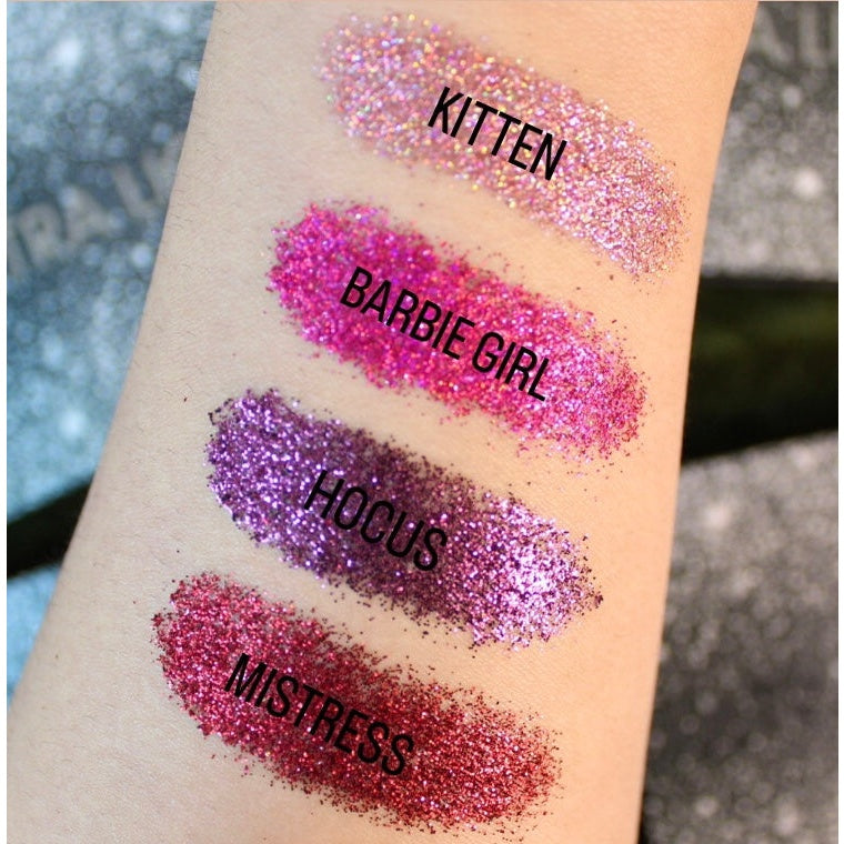 Prolux Ultra Light Pressed Glitter Palette, cosmetic glitter palette, glitter makeup palette, glitter eyeshadow palette