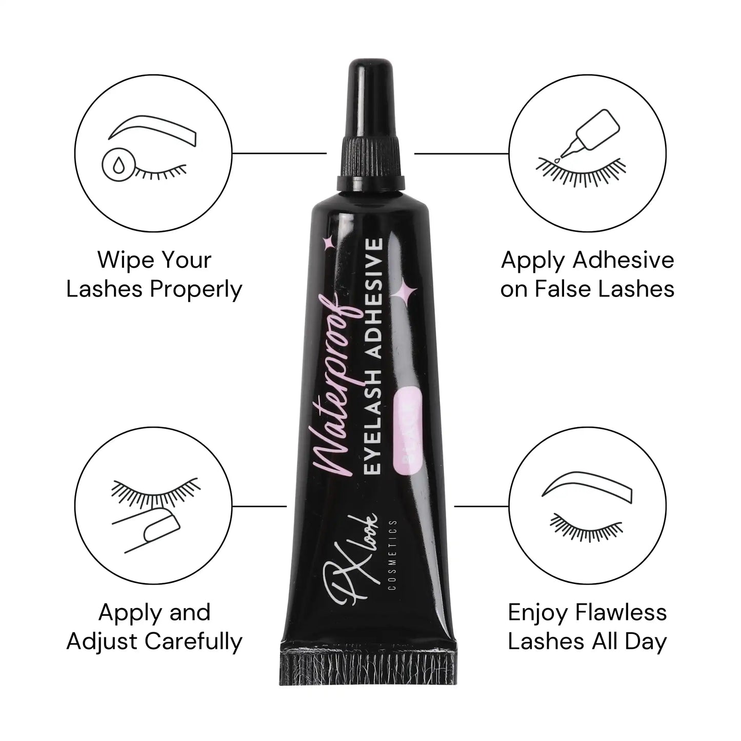 PxLook Waterproof Eyelash Adhesive, lash adhesive, eyelash adhesive waterproof