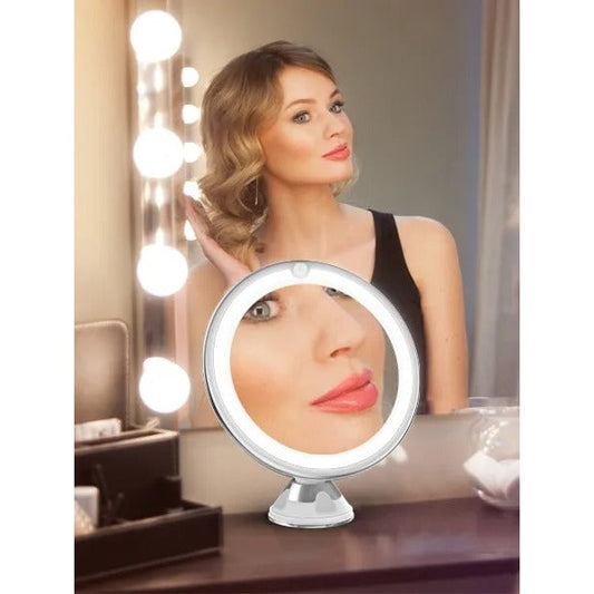 10x Magnifying Lighted Makeup Mirror with 360° Rotation