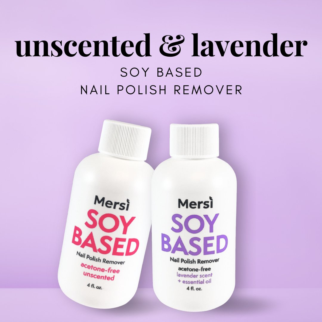 Soy Based Nail Polish Remover Lavender Scent + Essential Oil Acetone-Free