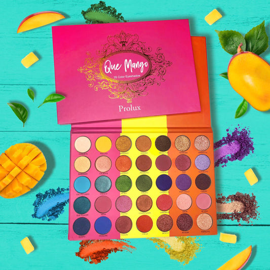 Que Mango Eyeshadow Palette, colorful eyeshadow palette, shimmer eyeshadow palette