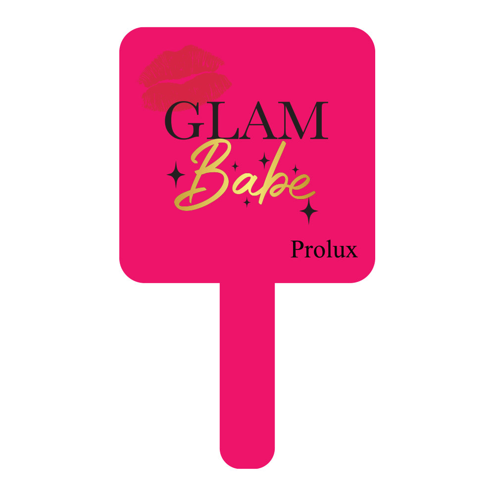 Glam babe hand held mirror hot pink