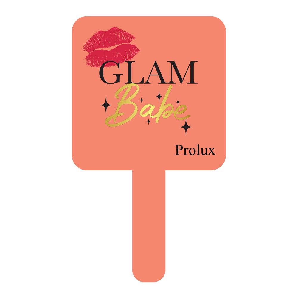 Glam babe hand held mirror  peach