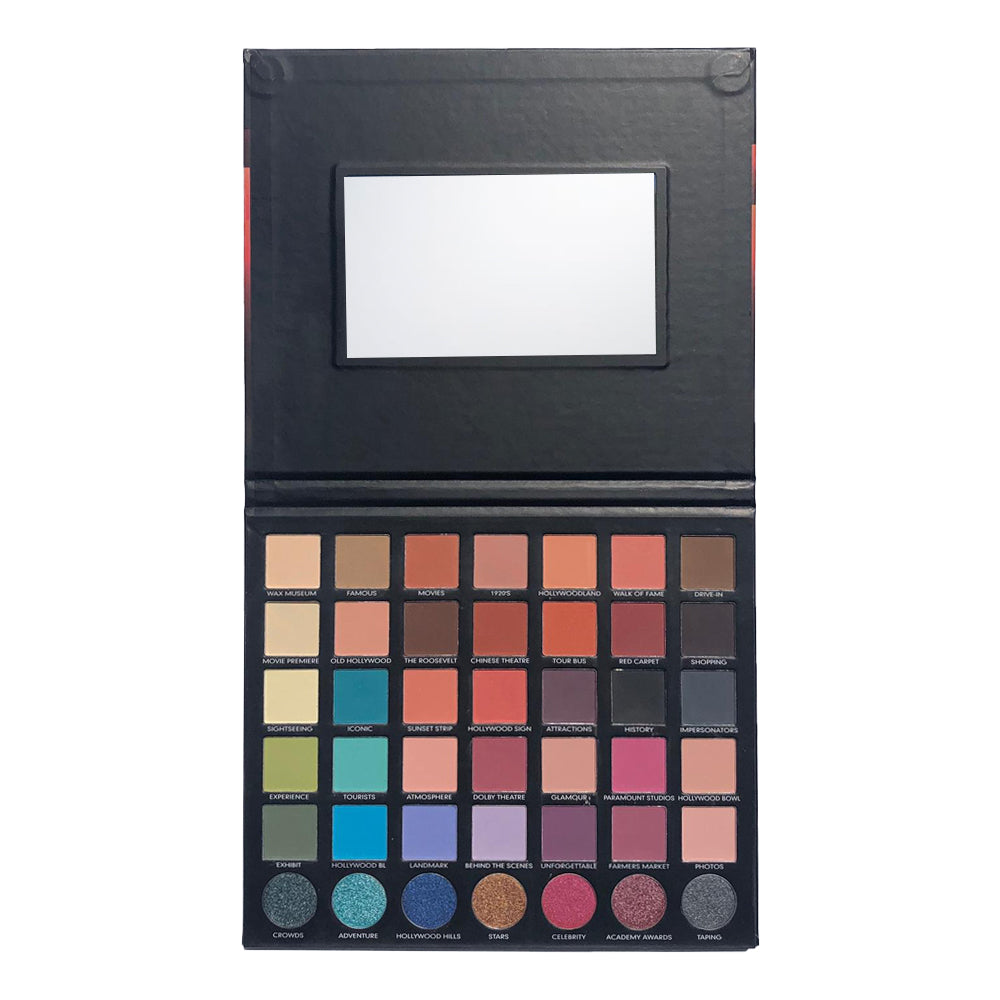 Hollywood Eyeshadow Palette, bright color eyeshadow palette, matte eyeshadow palette, shimmer eyeshadow palette