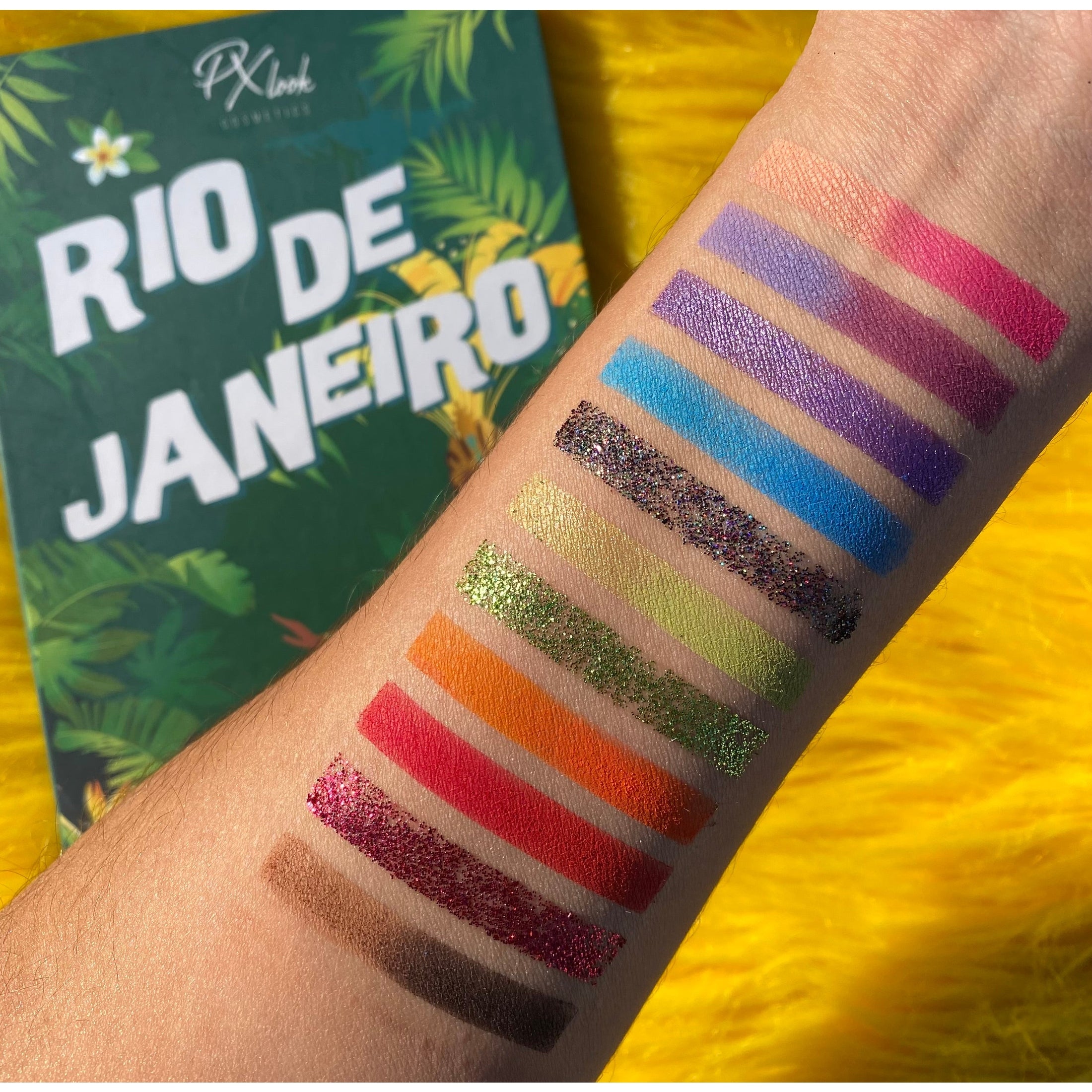 Rio De Janeiro Eyeshadow Palette, Best Eyeshadow Palette, shimmer eyeshadow palette, matte eyeshadow palette, colorful eyeshadow palette.