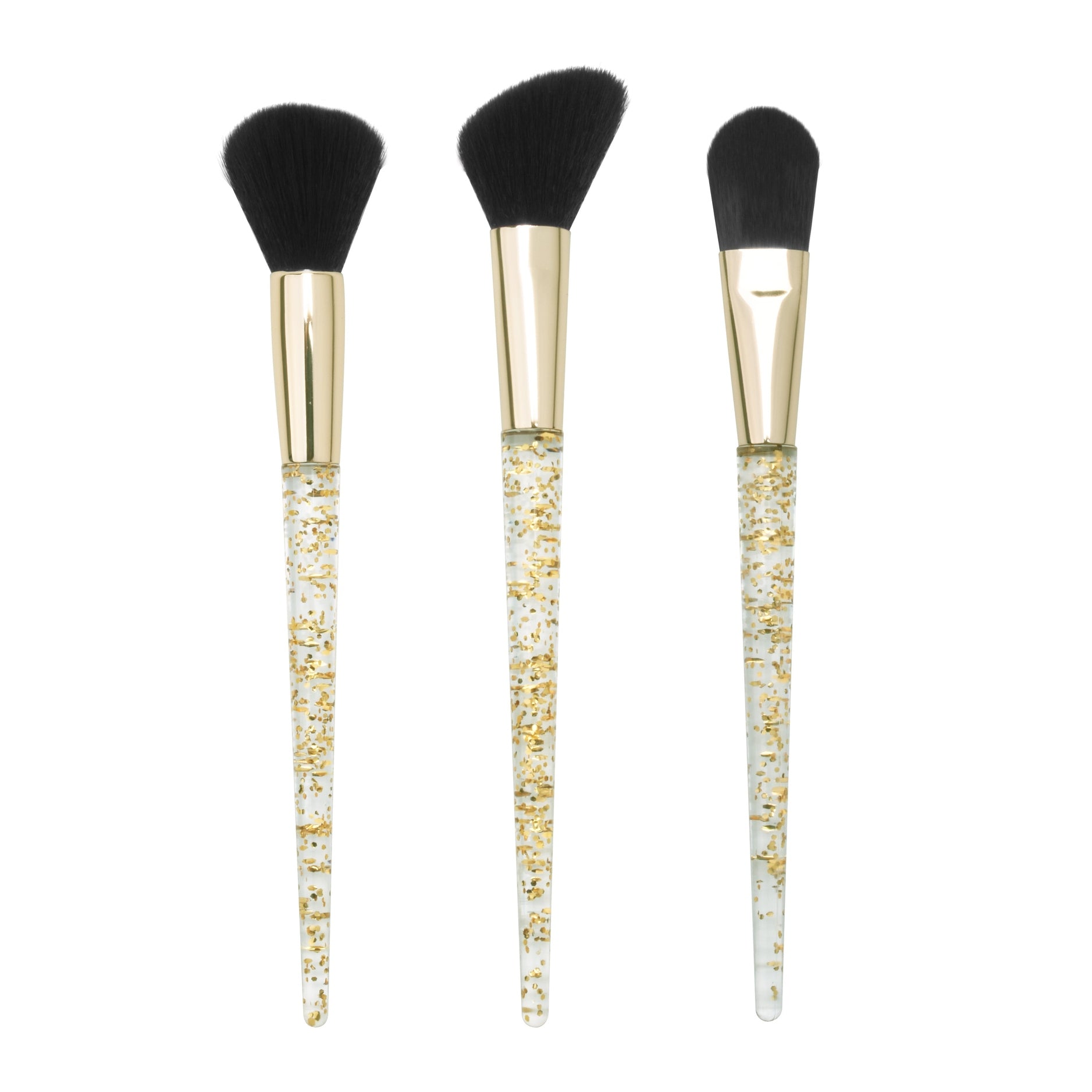 Gold Flakes 3 piece Brush Set