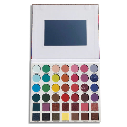 Prolux Miami Eyeshadow Palette, bright color eyeshadow palette, matte eyeshadow palette, shimmer eyeshadow palette