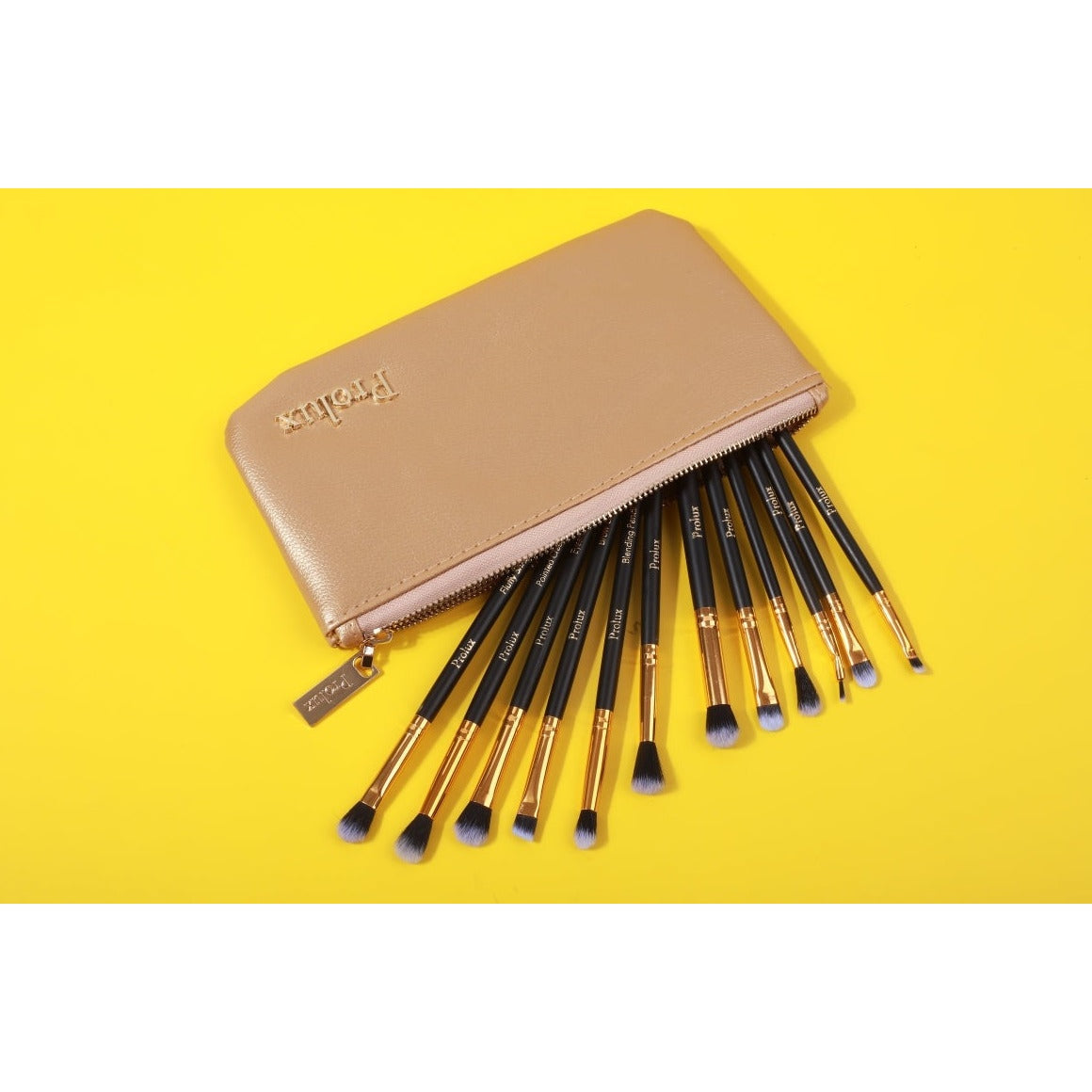 Prolux Deluxe Gold Brush Set, eye makeup brushes set, best makeup brush set, gold makeup brush set