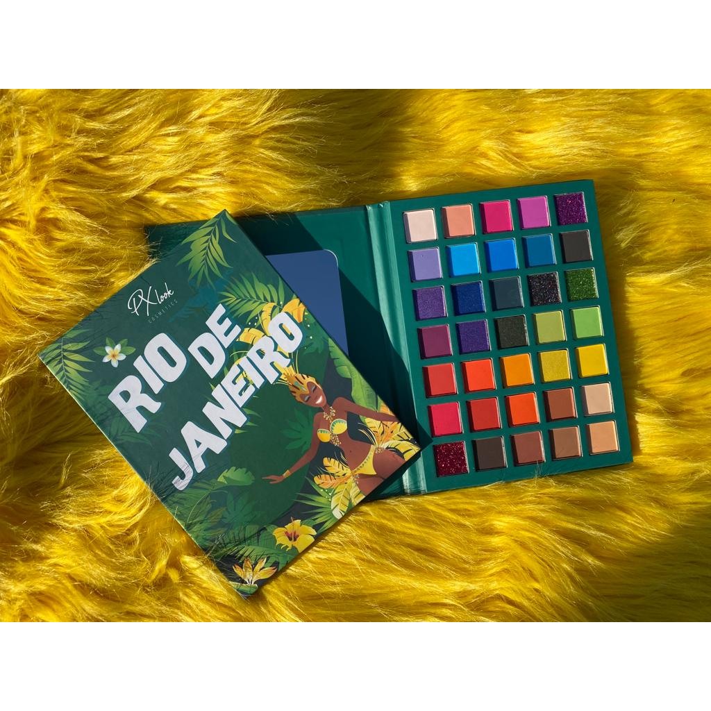 Rio De Janeiro Eyeshadow Palette, Best Eyeshadow Palette, shimmer eyeshadow palette, matte eyeshadow palette, colorful eyeshadow palette.