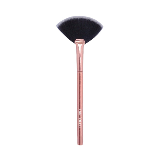 Prolux Rose Gold Fan Brush, makeup fan brush, cosmetic fan brush, fan makeup brush