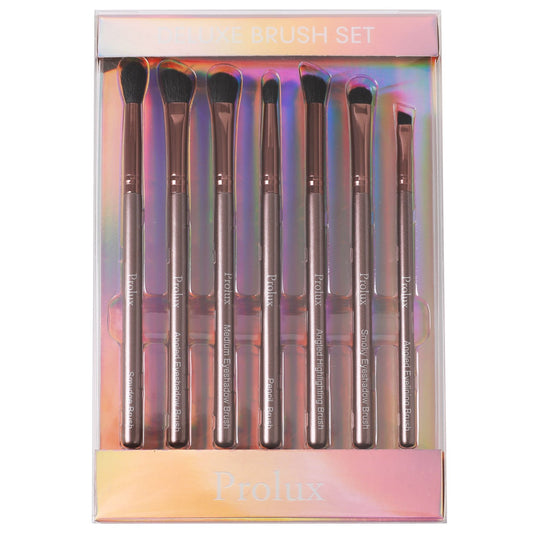 The Prolux Deluxe Eye Essentials 7pc Brush Set, eye brush set, eye makeup brush set