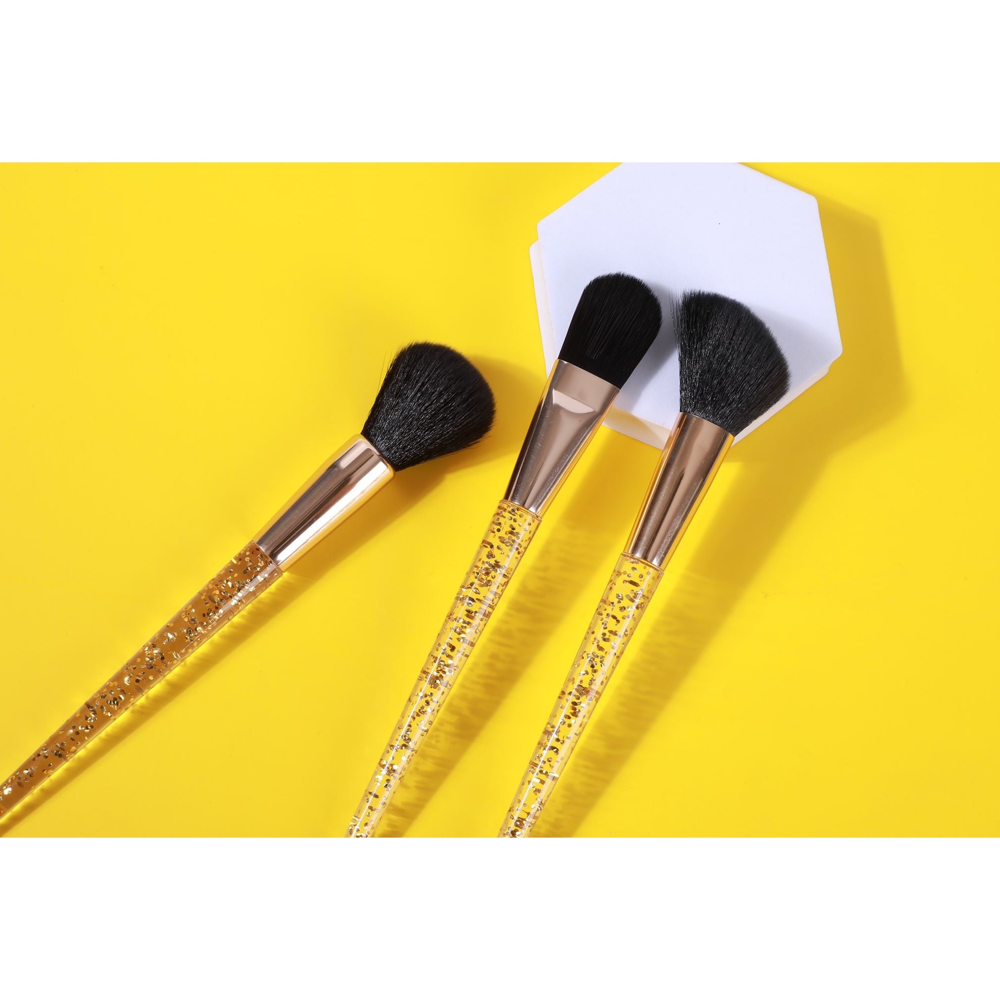 Gold Flakes 3 piece Brush Set