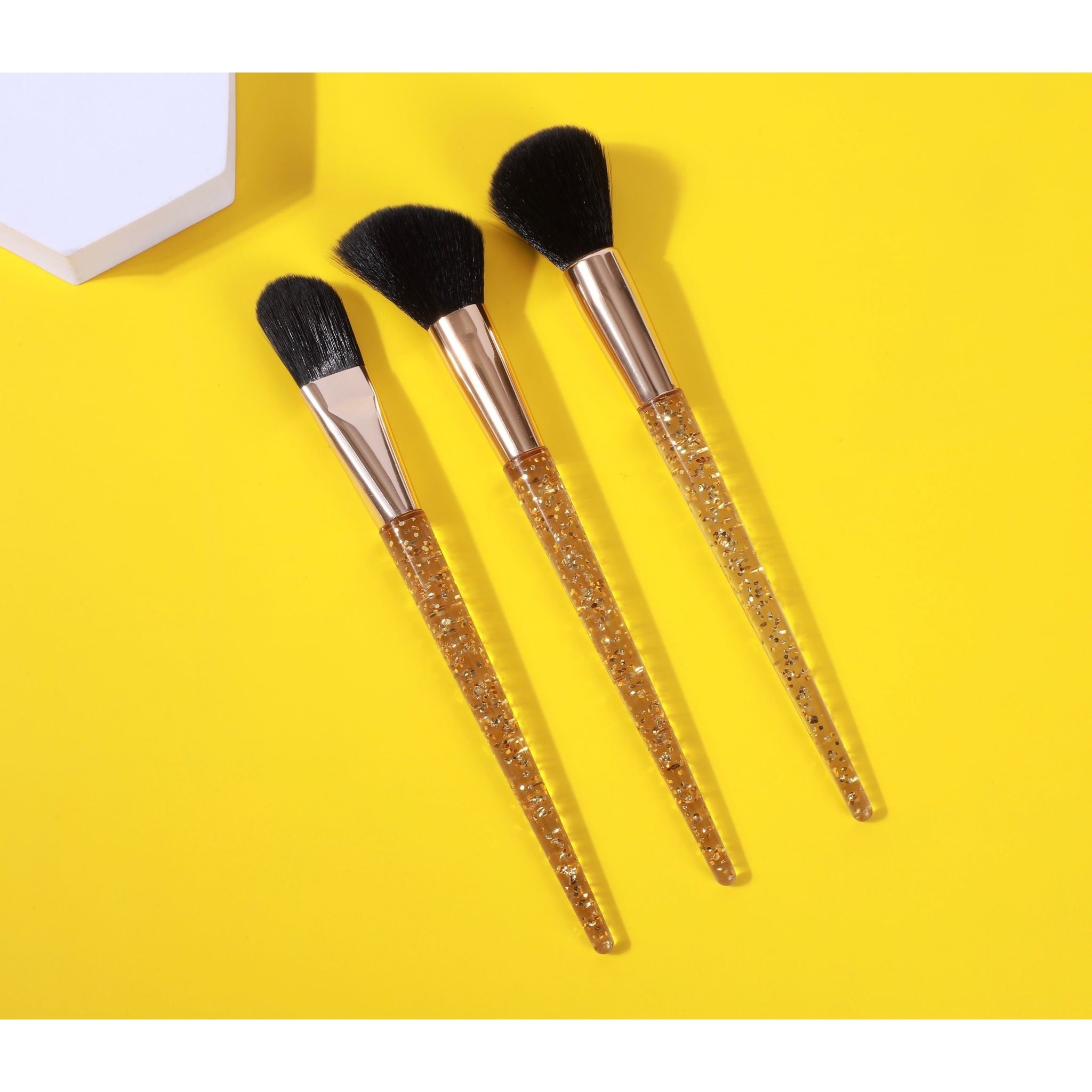 Gold Flakes 3 piece Brush Set