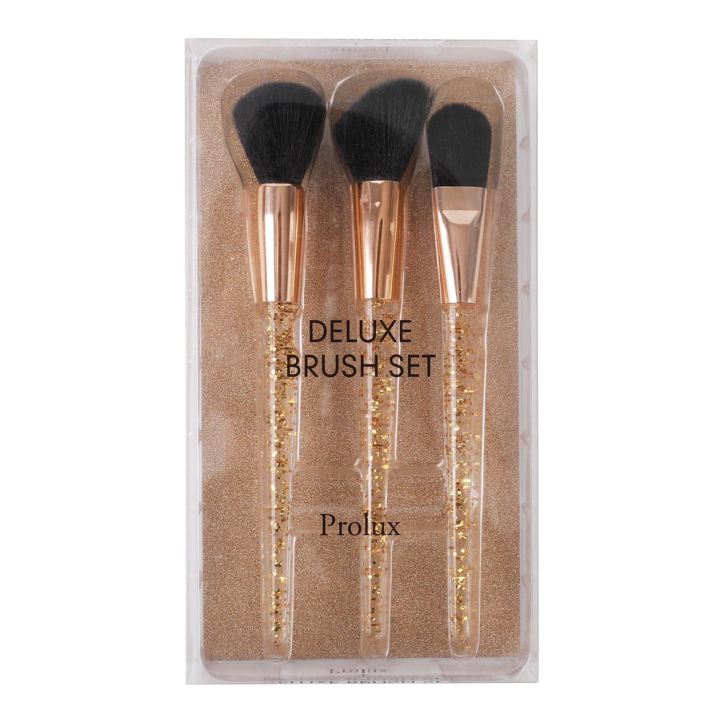 Prolux Gold Flakes 3-Piece Brush Set, makeup brushes set, best makeup brush set