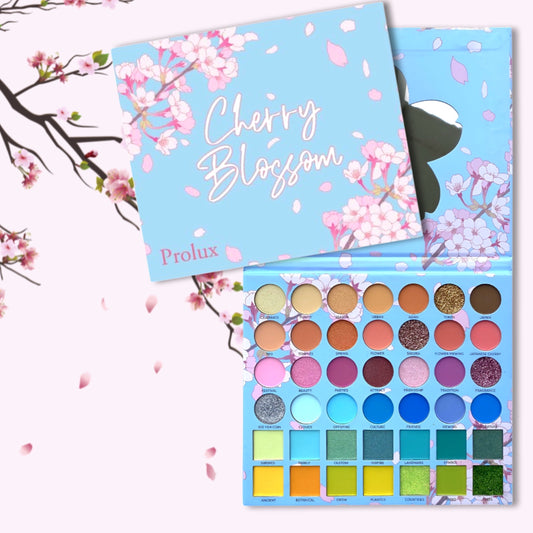 Cherry Blossom Eyeshadow Palette, colorful eyeshadow palette, shimmer eyeshadow palette, matte eyeshadow palette, glitter eyeshadow palette
