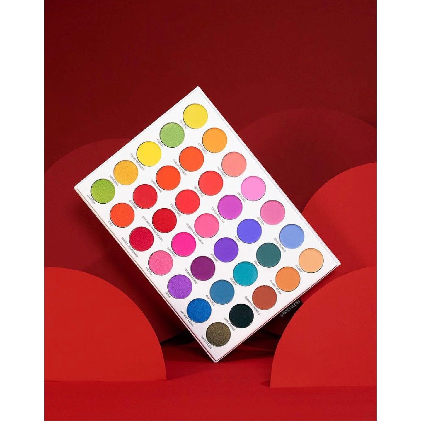 Prolux Red Queen Eyeshadow Palette, bright color eyeshadow palette, matte eyeshadow palette, shimmer eyeshadow palette