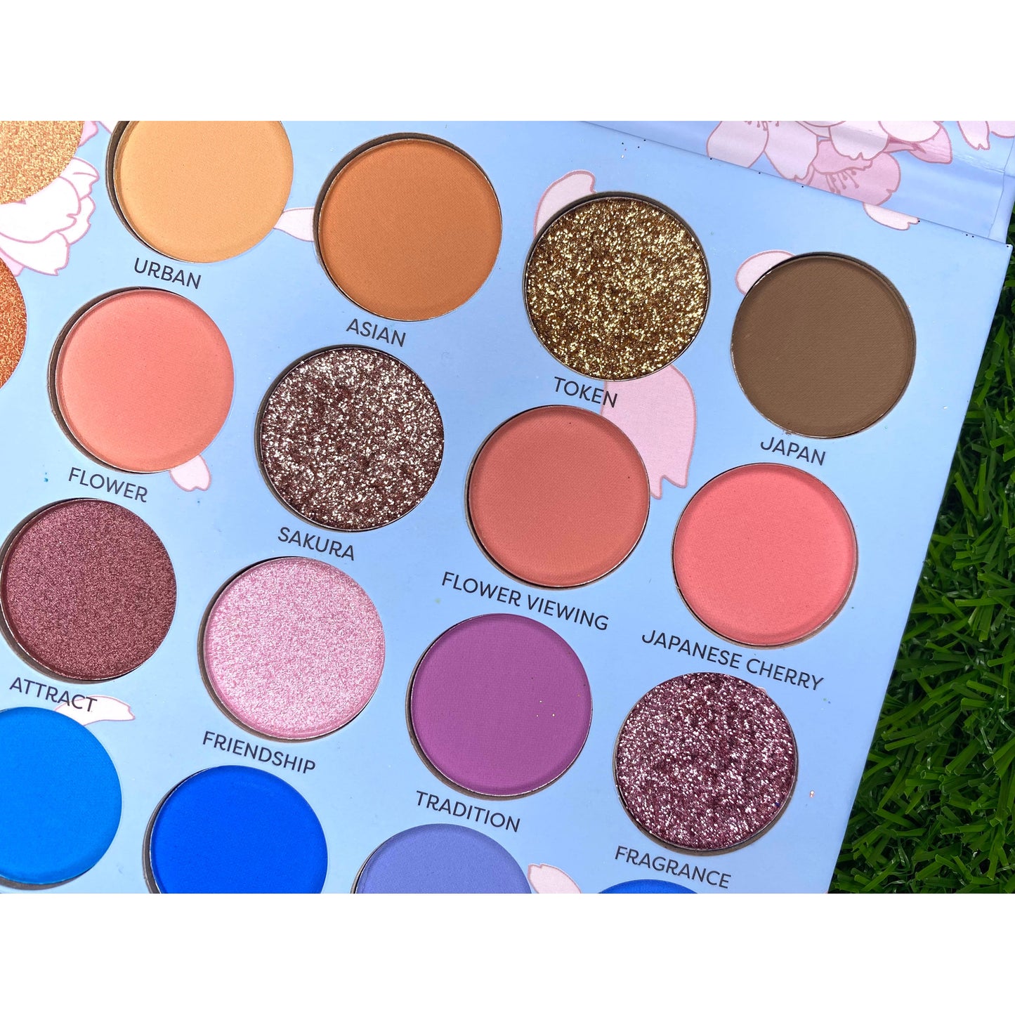 Cherry Blossom Eyeshadow Palette, colorful eyeshadow palette, shimmer eyeshadow palette, matte eyeshadow palette, glitter eyeshadow palette