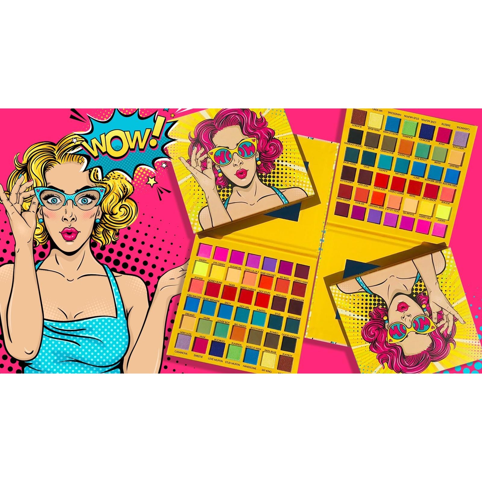 Prolux Wow Eyeshadow Palette, bright color eyeshadow palette, matte eyeshadow palette