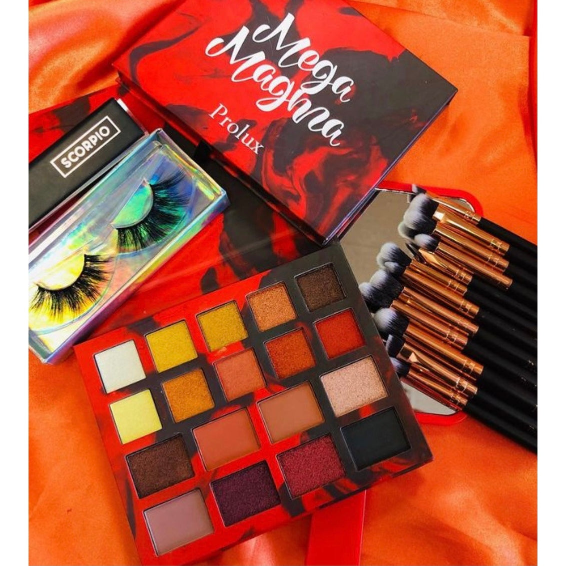 Mega Magma Eyeshadow Palette, shimmer eyeshadow palette, matte eyeshadow palette.