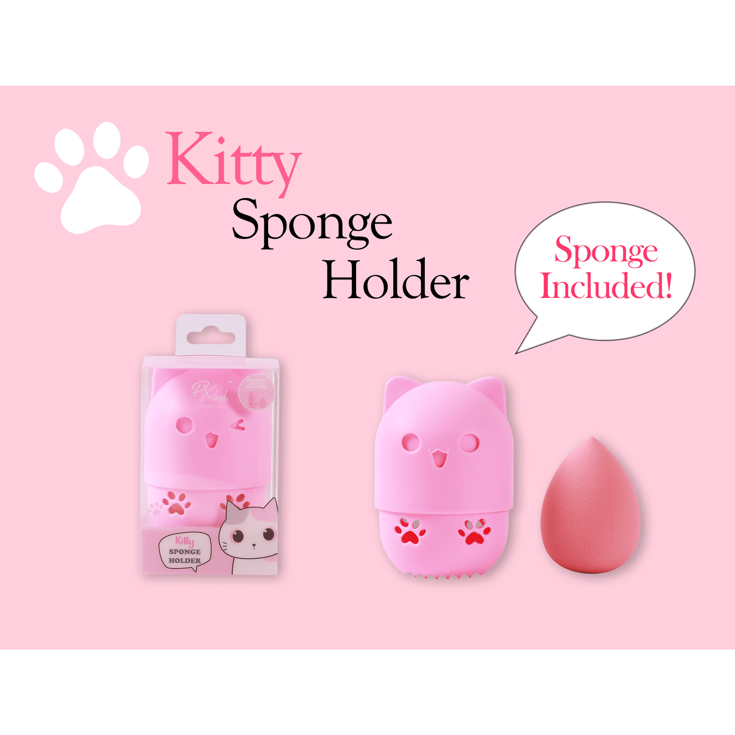 PxLook Kitty Sponge Set, makeup sponge, makeup blending sponge, makeup sponge set