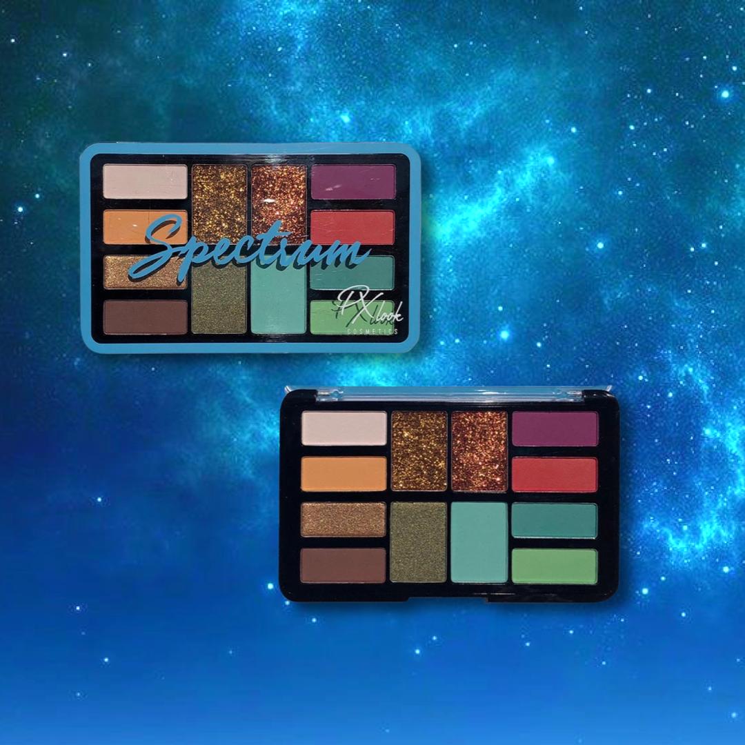 PxLook Spectrum Eyeshadow Palette, matte eyeshadow palette, shimmer eyeshadow palette, glitter eyeshadow palette