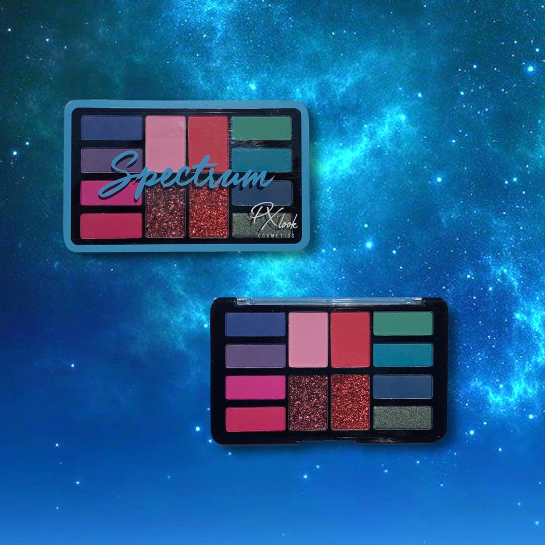 PxLook Spectrum Eyeshadow Palette, matte eyeshadow palette, shimmer eyeshadow palette, glitter eyeshadow palette