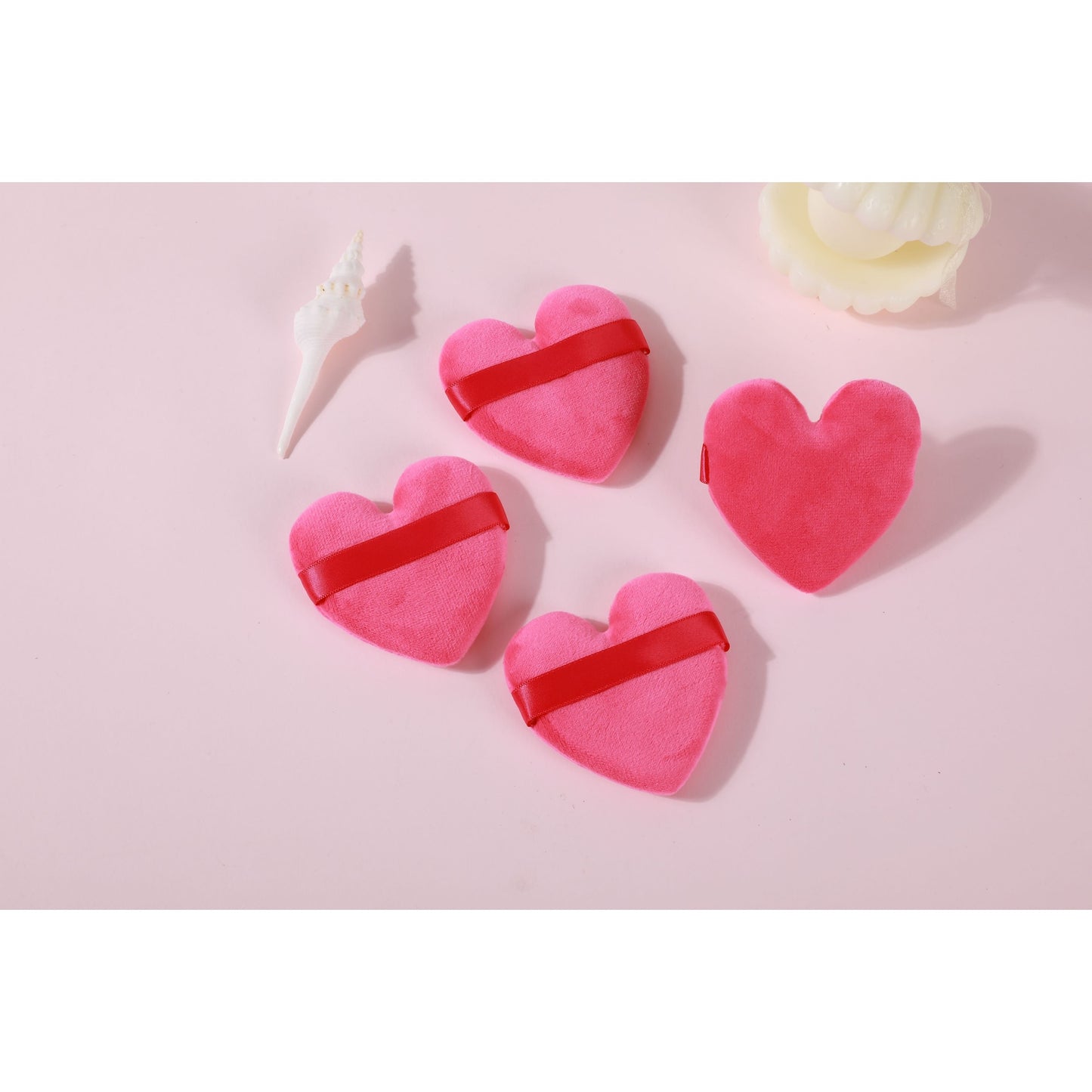 PxLook Heart Cosmetic Puff Set, powder puffs, powder puff set, makeup powder puffs