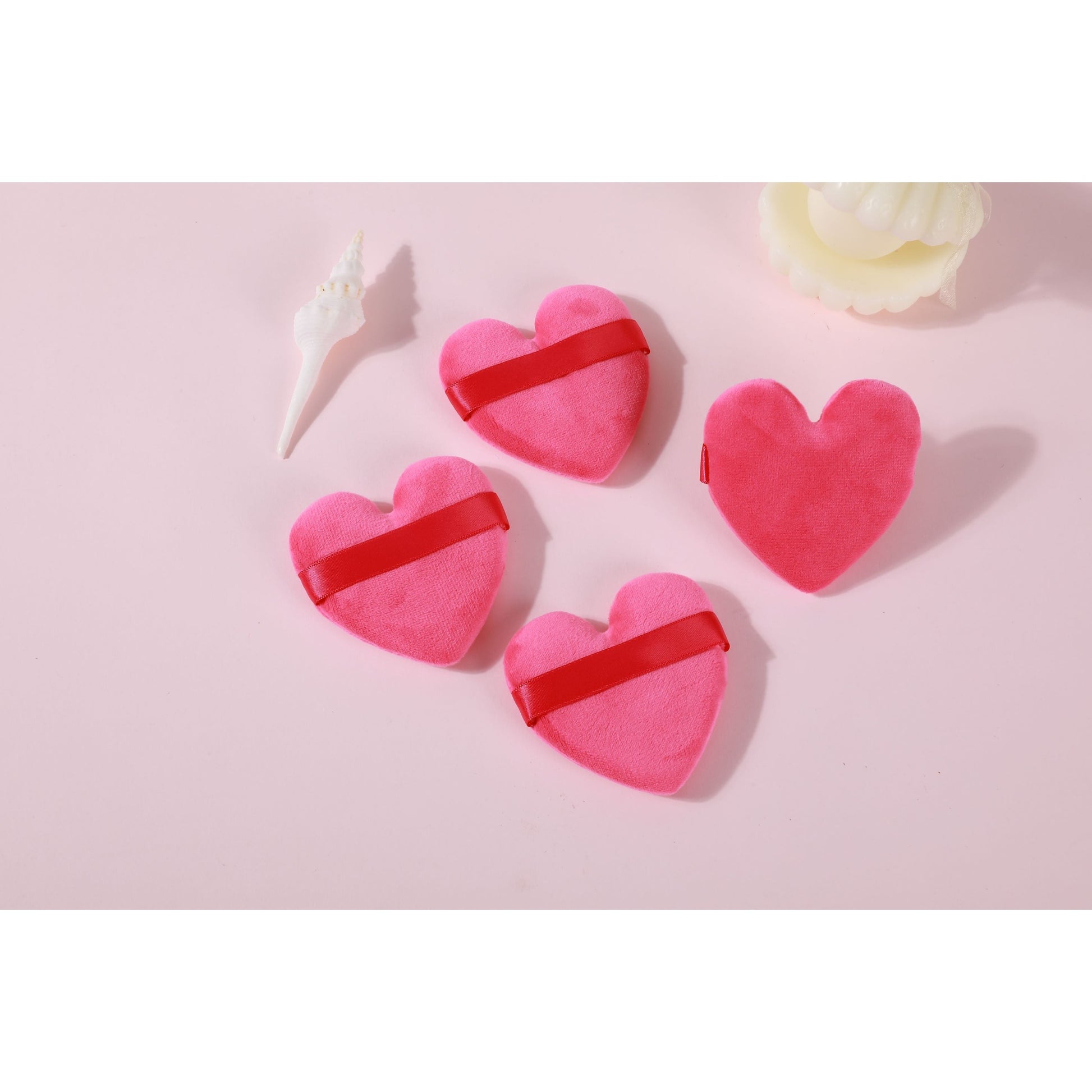 PxLook Heart Cosmetic Puff Set, powder puffs, powder puff set, makeup powder puffs