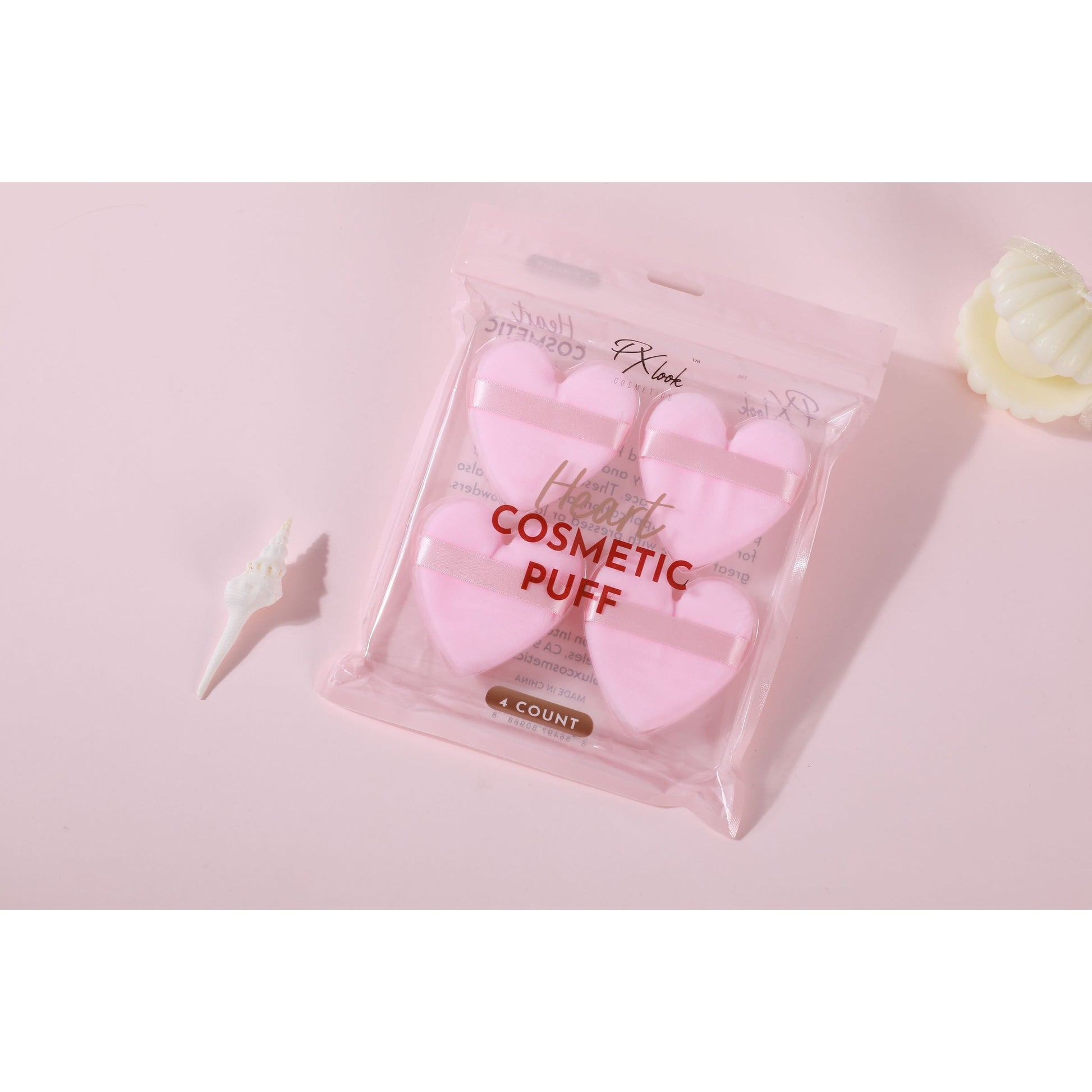 PxLook Heart Cosmetic Puff Set, powder puffs, powder puff set, makeup powder puffs