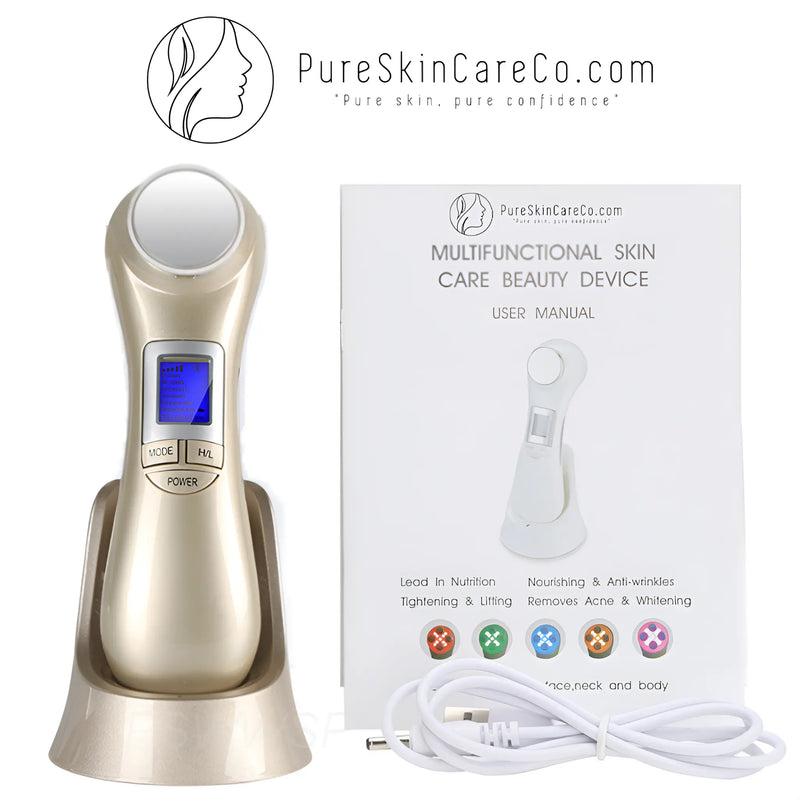 6 in 1 LED Photon Therapy Massager Face Skin Lifting Rejuvenation Beauty Device